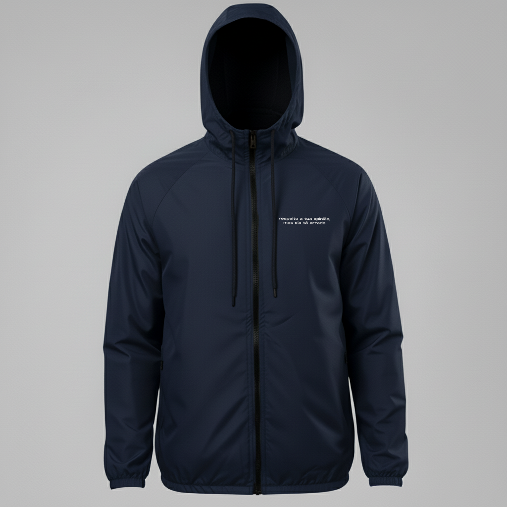 Jaqueta Corta vento, a meta é não surtar